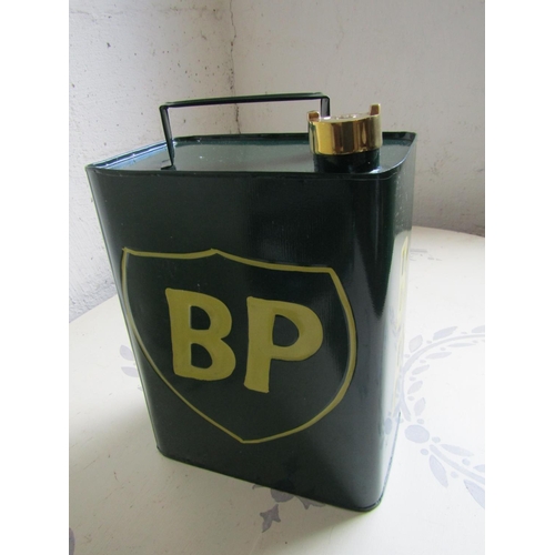 68 - BP Enamel Decorated Jerry Can with Original Cast Brass Screw Cap Approximately 16 Inches High