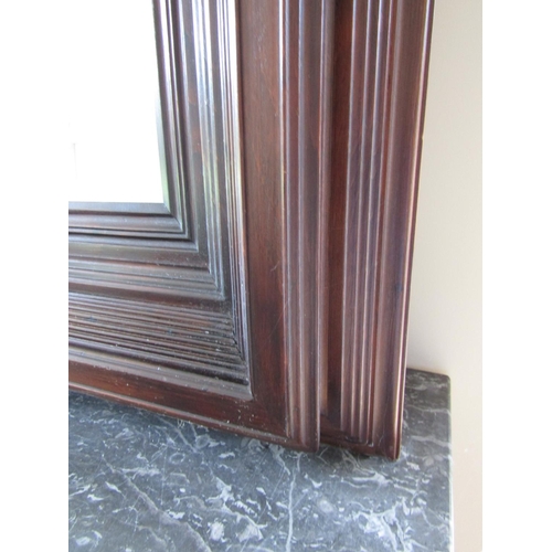 90 - Large Carved Mahogany Reeded Form Rectangular Mirror Approximately 4ft 6 Inches High x 3ft 2 Inches ... 