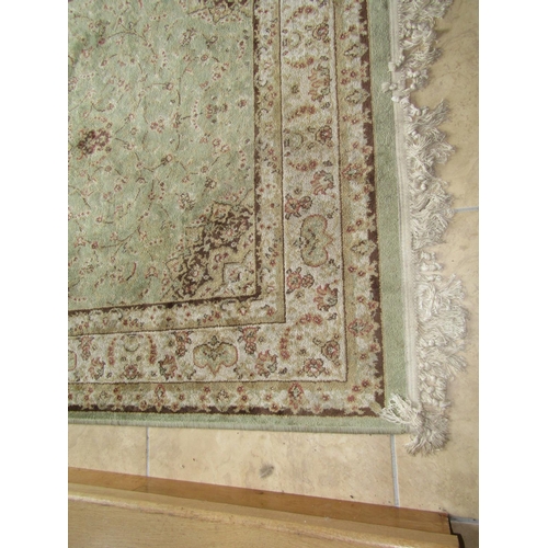 99 - Pale Ground Rectangular Form Rug with Patterned Borders and Central Motif Decoration Approximately 6... 