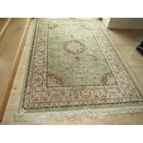 99 - Pale Ground Rectangular Form Rug with Patterned Borders and Central Motif Decoration Approximately 6... 