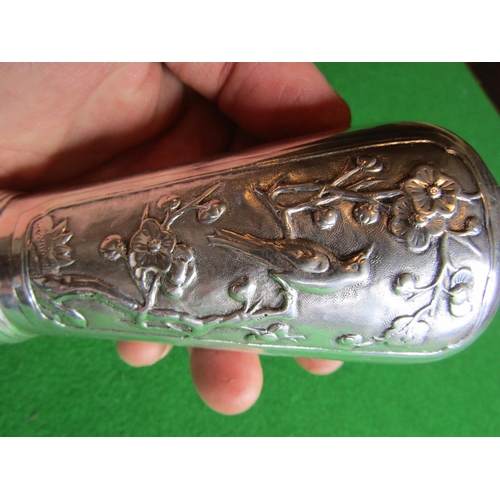 113 - Chinese Solid Silver Vase of Shaped Form with Impressed Decoration Approximately 7 Inches High with ... 