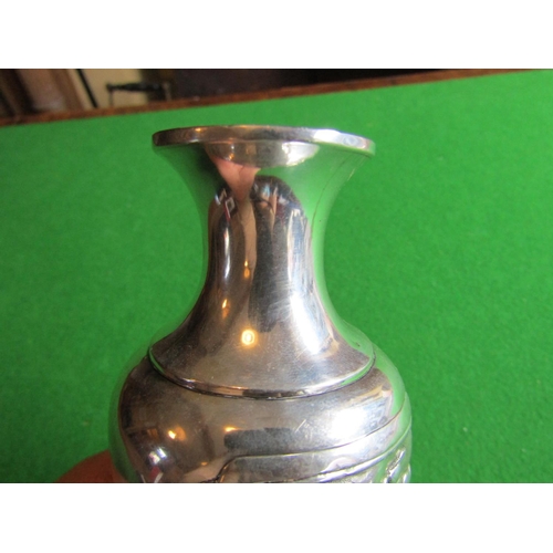 113 - Chinese Solid Silver Vase of Shaped Form with Impressed Decoration Approximately 7 Inches High with ... 