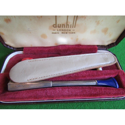 121 - Cased Dunhill Silver Cigarette Holder of Tapering Hexagonal Form with Five Interchangeable Mouth Pie... 