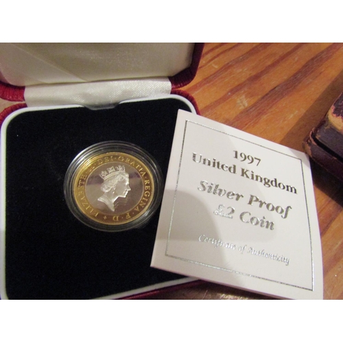 492 - Royal Mint Silver Piece Two Pound Coin Contained within Original Presentation Box Dated 1997