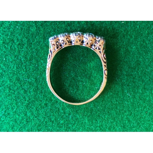 499 - Five Stone Diamond Ring Mounted on 9 Carat Gold with Finely Detailed Setting Ring Size L and a Half