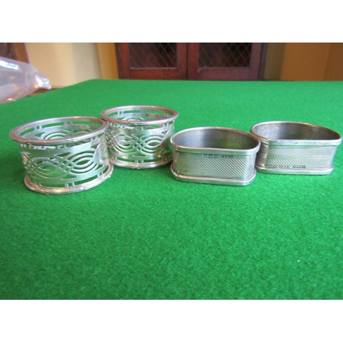 502 - Two Pairs of Antique Solid Silver Napkin Rings