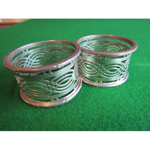 502 - Two Pairs of Antique Solid Silver Napkin Rings