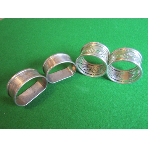 502 - Two Pairs of Antique Solid Silver Napkin Rings