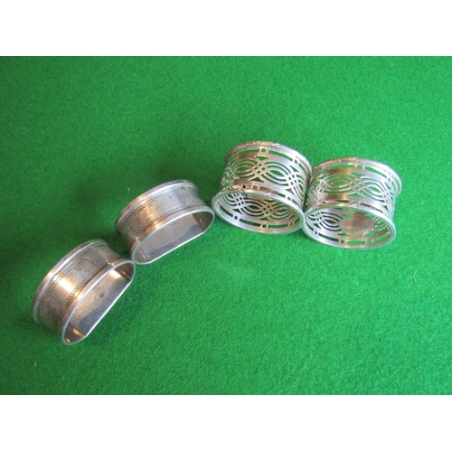 502 - Two Pairs of Antique Solid Silver Napkin Rings