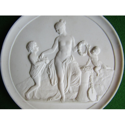 505 - Royal Copenhagen Denmark Fine Porcelain Plaque Depicting Classical Maiden with Attendant Figures Goo... 