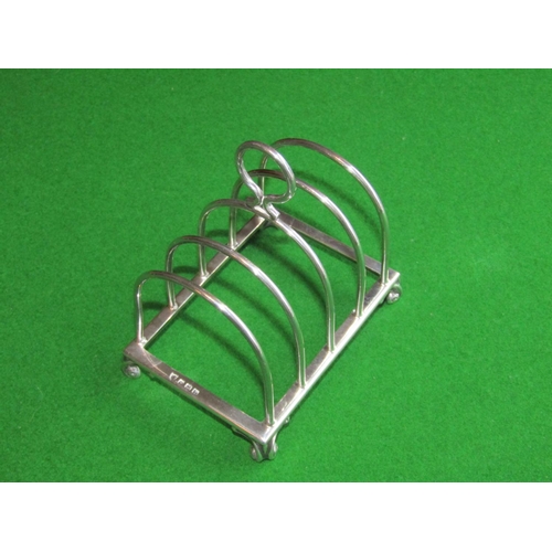 508 - Antique Solid Silver Toast Rack Four Slice Edwardian C.1920