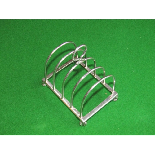 508 - Antique Solid Silver Toast Rack Four Slice Edwardian C.1920