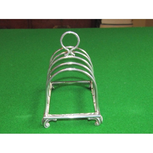 508 - Antique Solid Silver Toast Rack Four Slice Edwardian C.1920