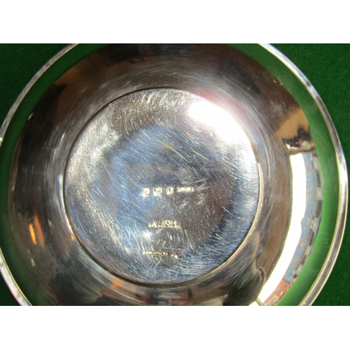 509 - Solid Silver Bowl Victorian Circular Form with Ribbon Motif Decorated Side Carry Handles Approximate... 