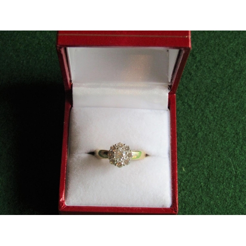 520 - Diamond Cluster Ring Centrestone Surrounded by Eight Brilliant Cut Diamonds Mounted on 9 Carat Gold ... 