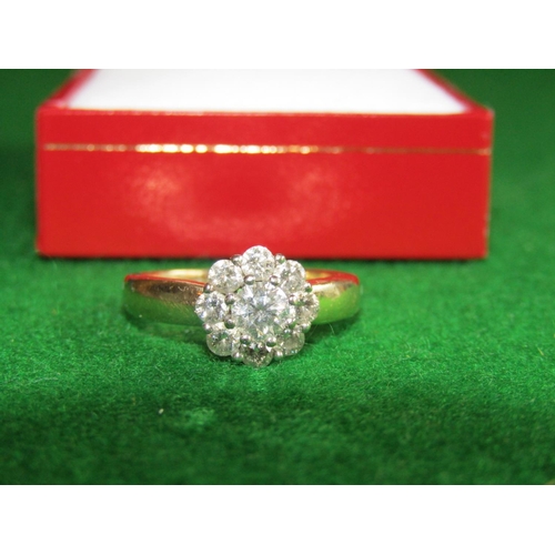 520 - Diamond Cluster Ring Centrestone Surrounded by Eight Brilliant Cut Diamonds Mounted on 9 Carat Gold ... 