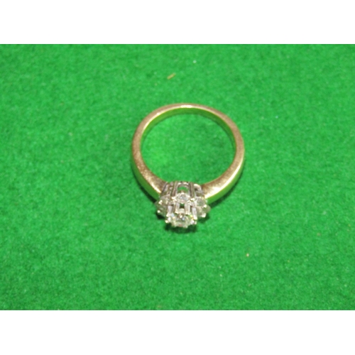 520 - Diamond Cluster Ring Centrestone Surrounded by Eight Brilliant Cut Diamonds Mounted on 9 Carat Gold ... 