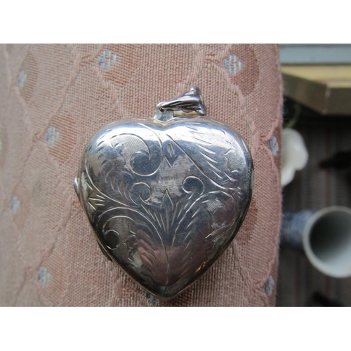 541 - 9 Carat Yellow Gold Heart Motif Locket with Hinged Cover