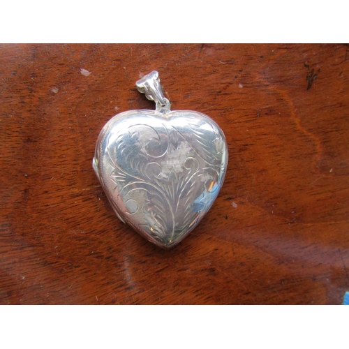 541 - 9 Carat Yellow Gold Heart Motif Locket with Hinged Cover