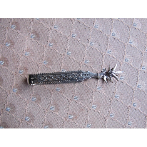 543 - Antique Solid Silver Ice Tongs Hallmarked Open Cut Decoration Approximately 5 Inches High