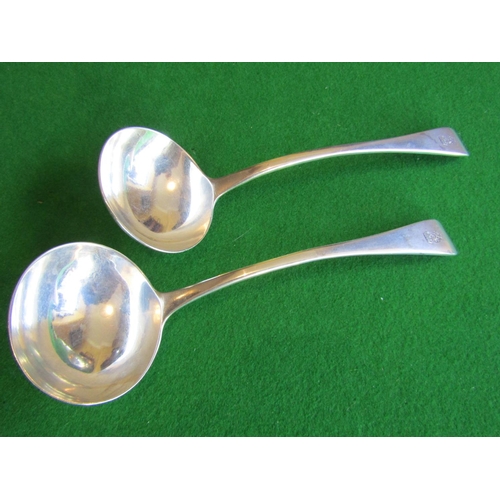 62 - Pair of William IV Solid Silver Sauce Ladles by William Chawner Decorated with Ancestral Crest Each ... 