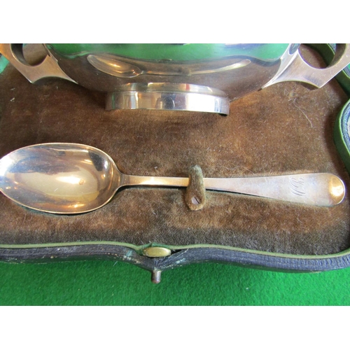 63 - George IV Solid Silver Twin Handled Quaich of Architectural Form with Heavy Angular Scroll Handles a... 