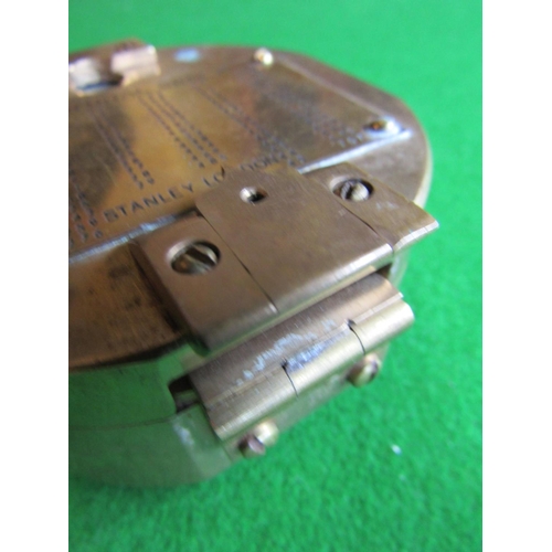 67 - Brassbound Officers Military Compass Working Order with Hinged Cover Approximately 3 Inches Diameter