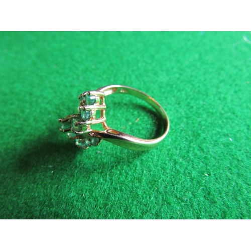 71 - 14 Carat Gold Mounted Emerald Set Ladies Cluster Ring