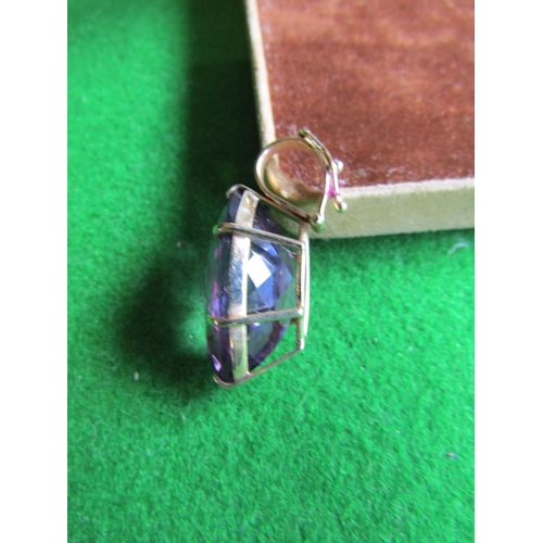 74 - Gold Set Amethyst Marquise Cut Pendant of Attractive Colour Unmarked Possibly 14 Carat Gold