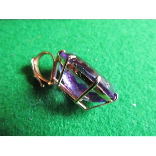 74 - Gold Set Amethyst Marquise Cut Pendant of Attractive Colour Unmarked Possibly 14 Carat Gold