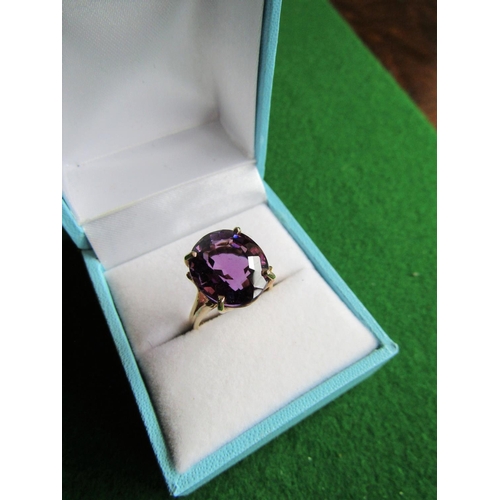 75 - Amethyst Centrestone Ladies Dress Ring Mounted on Gold Band with Claw Setting Unmarked Possibly 14 C... 