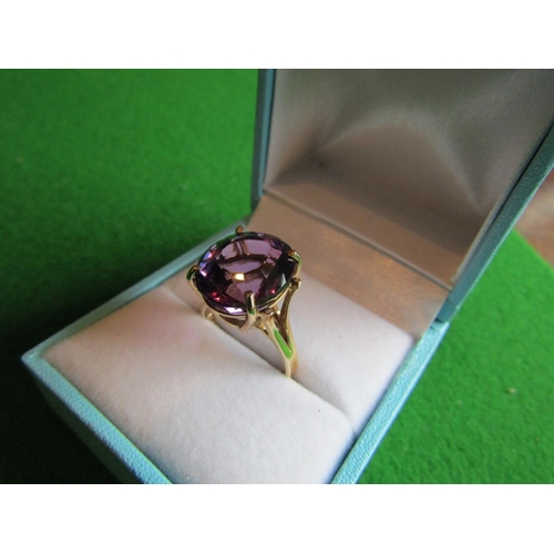 75 - Amethyst Centrestone Ladies Dress Ring Mounted on Gold Band with Claw Setting Unmarked Possibly 14 C... 