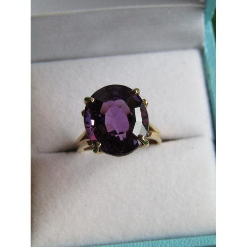 75 - Amethyst Centrestone Ladies Dress Ring Mounted on Gold Band with Claw Setting Unmarked Possibly 14 C... 