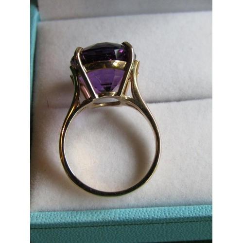 75 - Amethyst Centrestone Ladies Dress Ring Mounted on Gold Band with Claw Setting Unmarked Possibly 14 C... 