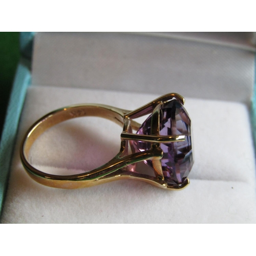 75 - Amethyst Centrestone Ladies Dress Ring Mounted on Gold Band with Claw Setting Unmarked Possibly 14 C... 