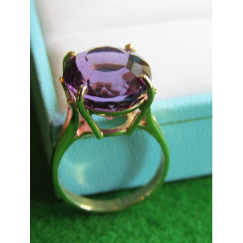 75 - Amethyst Centrestone Ladies Dress Ring Mounted on Gold Band with Claw Setting Unmarked Possibly 14 C... 