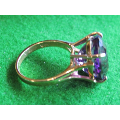 75 - Amethyst Centrestone Ladies Dress Ring Mounted on Gold Band with Claw Setting Unmarked Possibly 14 C... 