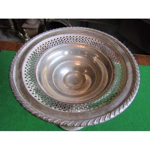 91 - Solid Silver Comport with Gadrooned Edge Decoration above Turned Column Base Approximately 6 Inches ... 