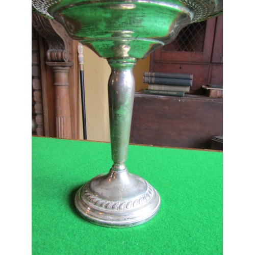 91 - Solid Silver Comport with Gadrooned Edge Decoration above Turned Column Base Approximately 6 Inches ... 