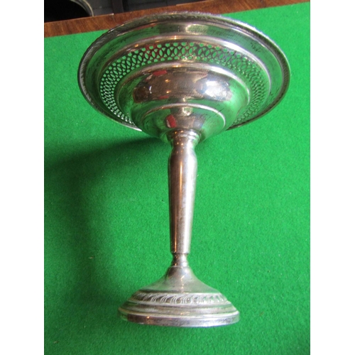 91 - Solid Silver Comport with Gadrooned Edge Decoration above Turned Column Base Approximately 6 Inches ... 