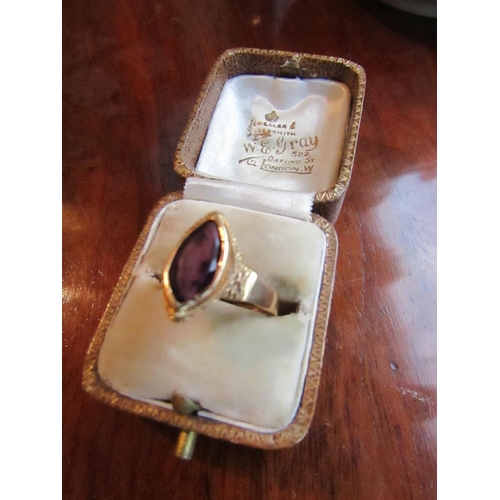 1 - Vintage Amethyst Set Ring Mounted on 18 Carat Gold Size R
