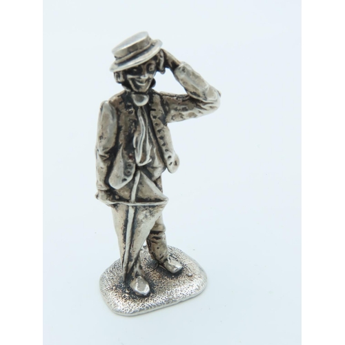 1011 - Charles Dickens Solid Silver Figure Approximately 2 Inches High Hallmarked Mr. Dick