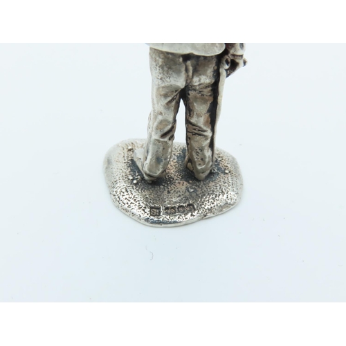 1011 - Charles Dickens Solid Silver Figure Approximately 2 Inches High Hallmarked Mr. Dick