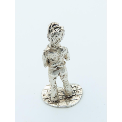 1014 - Charles Dickens Solid Silver Figure Approximately 2 Inches High Hallmarked Oliver Twist