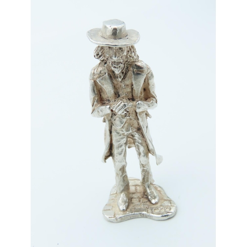 1016 - Charles Dickens Solid Silver Figure Approximately 2 Inches High Hallmarked Mr. Fagin