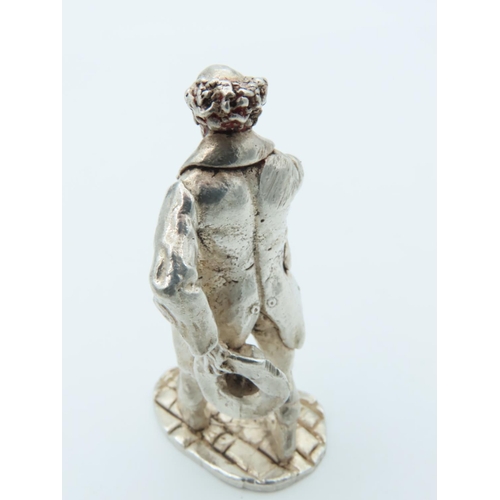 1018 - Charles Dickens Solid Silver Figure Approximately 2 Inches High Hallmarked Mr. Pickwick