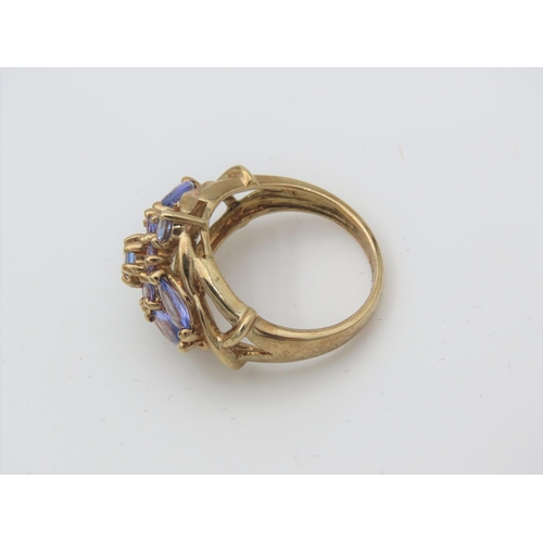 102 - Amethyst Set Ladies Ring Mounted on 9 Carat Yellow Gold Ring Size L