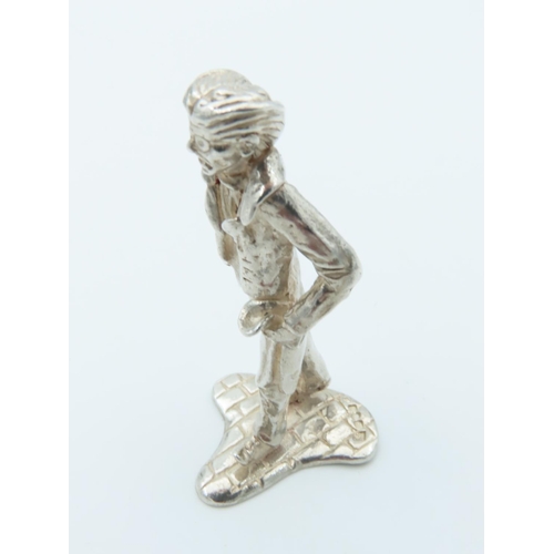 1020 - Charles Dickens Solid Silver Figure Approximately 2 Inches High Hallmarked Uriah Heep