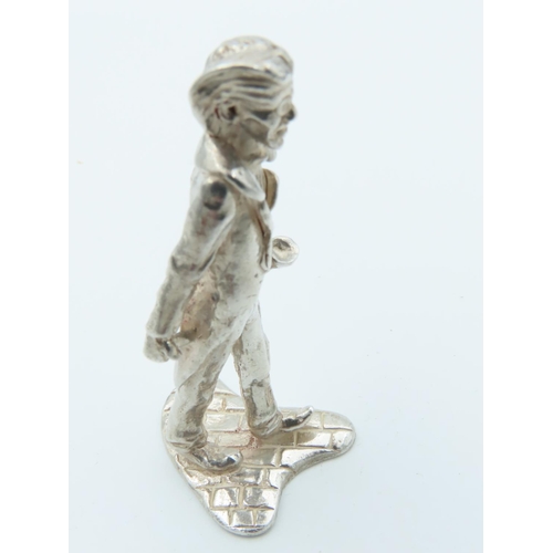 1020 - Charles Dickens Solid Silver Figure Approximately 2 Inches High Hallmarked Uriah Heep