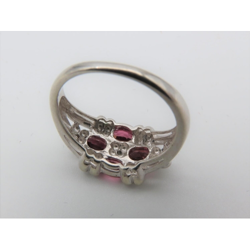 104 - 9 Carat Diamond and Pink Tourmaline Ladies Ring Size N Attractive Form